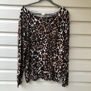 ❤️ XXL Faded Glory Leopard Print Sweater Sequined